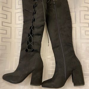 Nasty Gal Black Lace Up Boot
